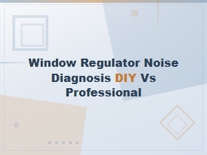 Window Regulator Noise Diagnosis Diy vs Professional